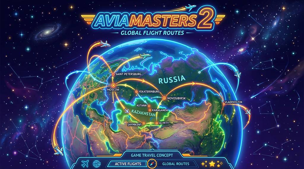 Мировые маршруты в Aviamasters 2 — ночные полёты по всему миру